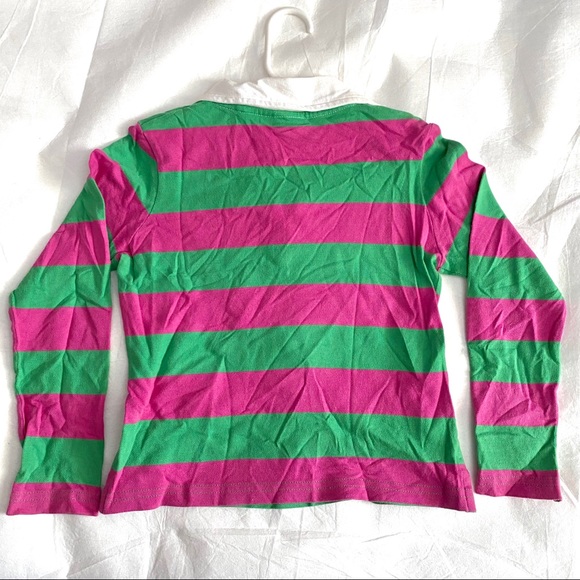 Hartstrings Girl’s Pink & Green Striped Shirt 7 - Picture 4 of 4